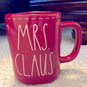Rae Dunn Mrs. Clause coffee mug red and white trim